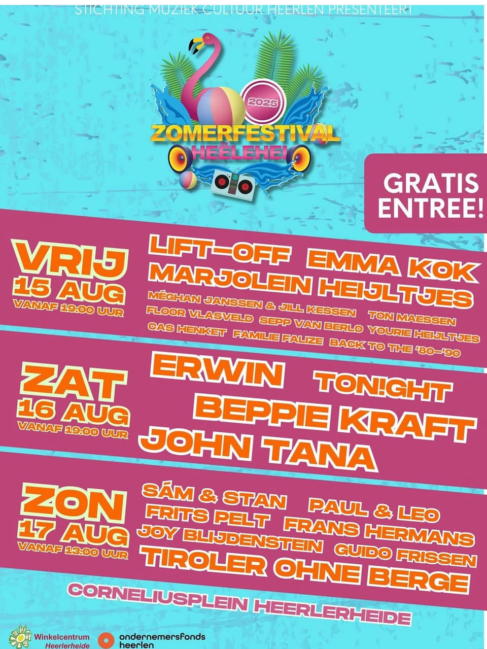 Mededelingsposter Zomerfestival heerlerheide